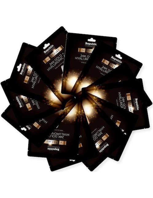 REPUBLIC COSMETICS Mascarilla 24 K Gold + Hyaluronic Acid para prevenir signos de la edad Republic Cosmetics