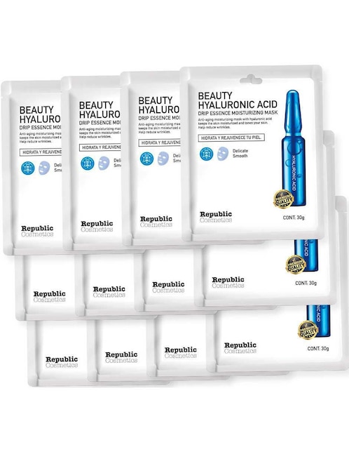 Mascarilla Beauty Hyaluronic Acid para prevenir signos de la edad Republic Cosmetics