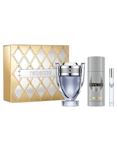 Kit eau de toilette rabanne invictus para hombre
