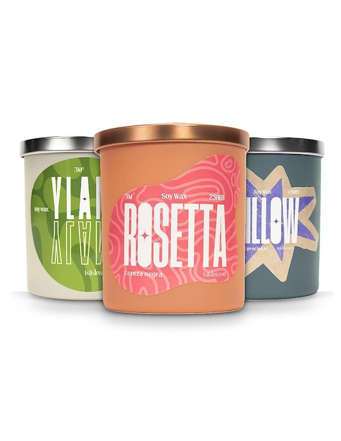 Vela Kikimood 3 piezas diferentes aromas