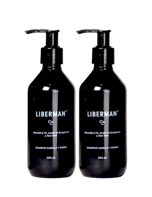 Kit tratamiento para barba y cabello shampoo capilar hidratante Liberman