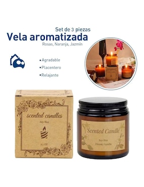 Vela aromática Bluelander 3 piezas aroma floral