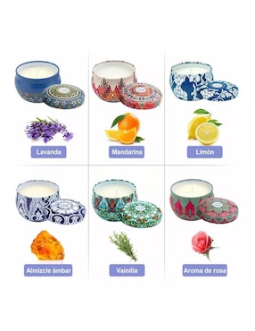 Vela aromática Genérica 6 piezas aroma frutal