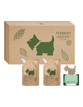 Set Eau De Toilette Ferrioni Green For Him Para Hombre