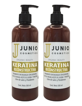 Set Tratamiento Capilar Keratina, Argán, Jojoba Y Pantenol Hidratante Junio Cosmetics Keratina