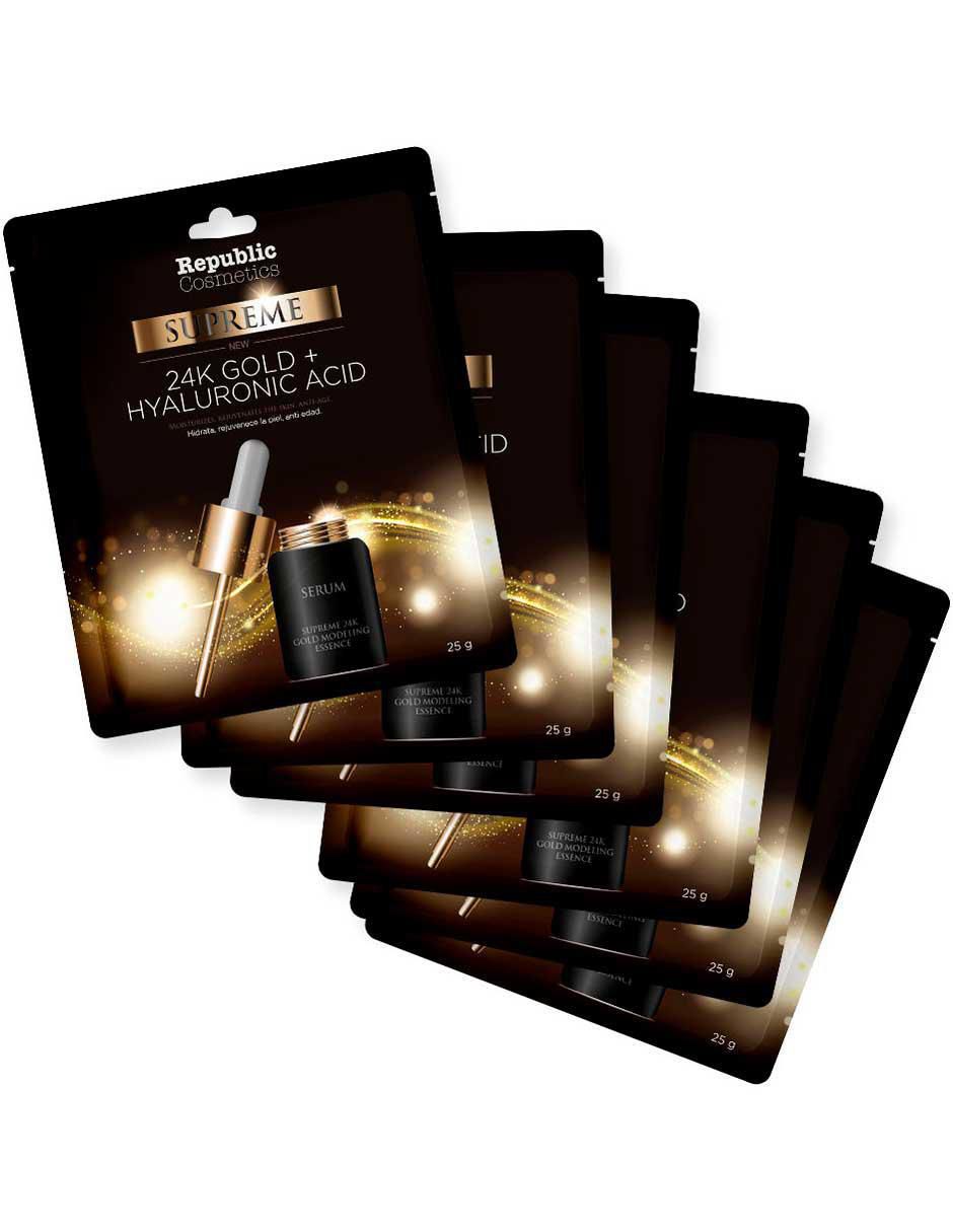 Mascarilla 24 K Gold + Hyaluronic Acid para prevenir signos de la edad 1