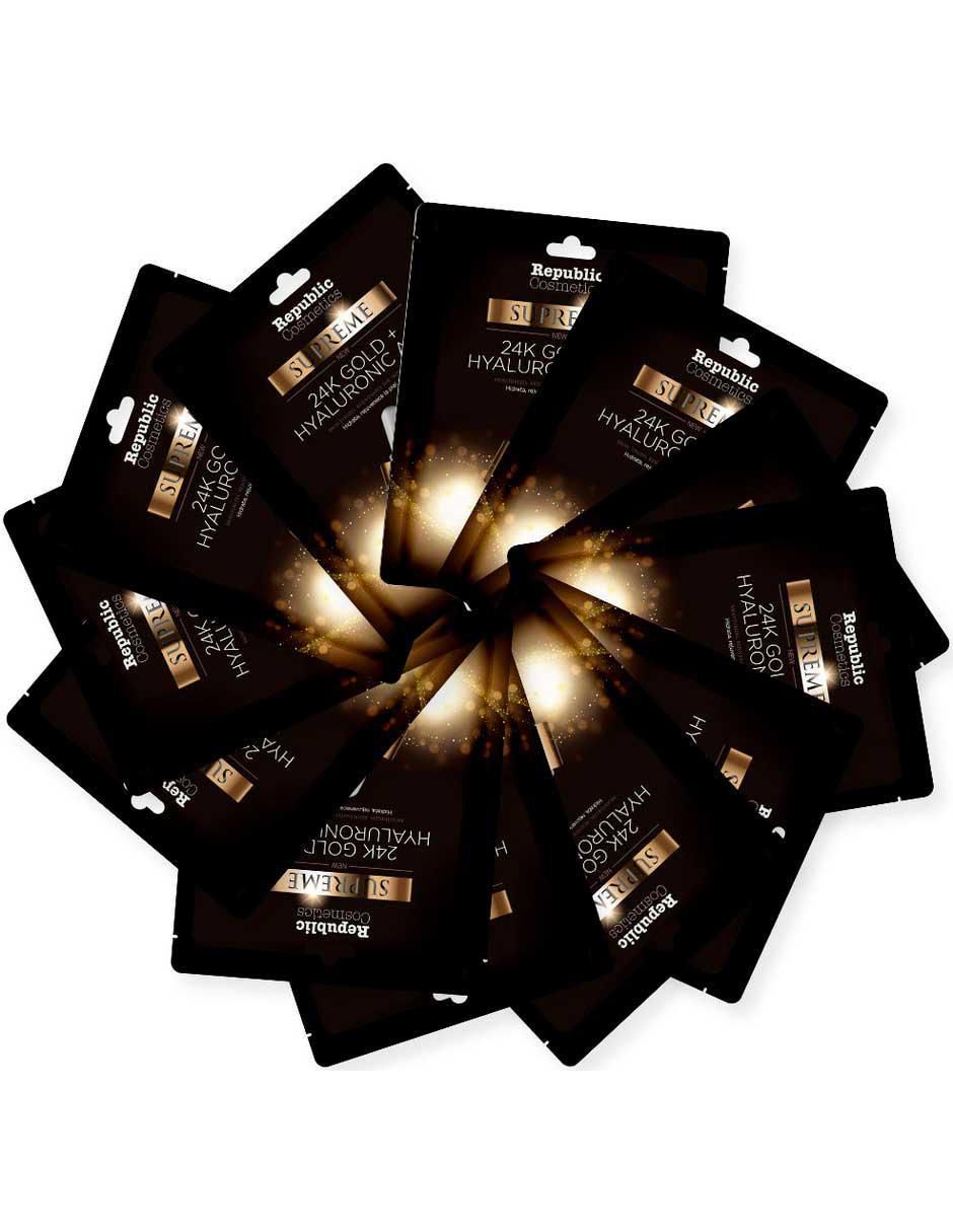 Mascarilla 24 K Gold + Hyaluronic Acid para prevenir signos de la edad Mascarilla 24 K Gold + Hyaluronic Acid para prevenir signos de la edad
