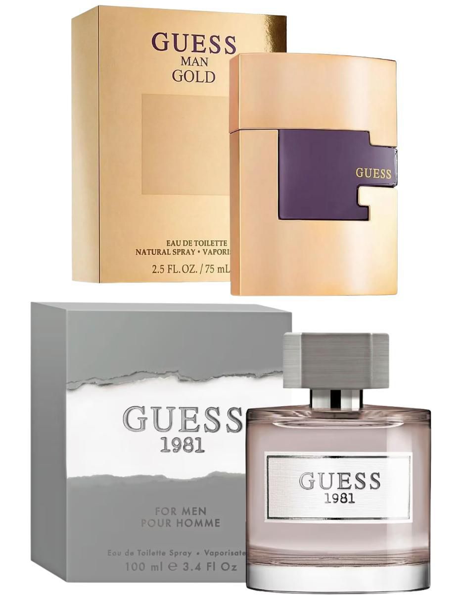 Set eau de toilette Guess Gold y 1981 para hombre Set eau de toilette Guess Gold y 1981 para hombre